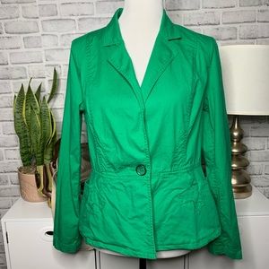 CAbi Verde Kelly Green Single Button Jacket, SZ M